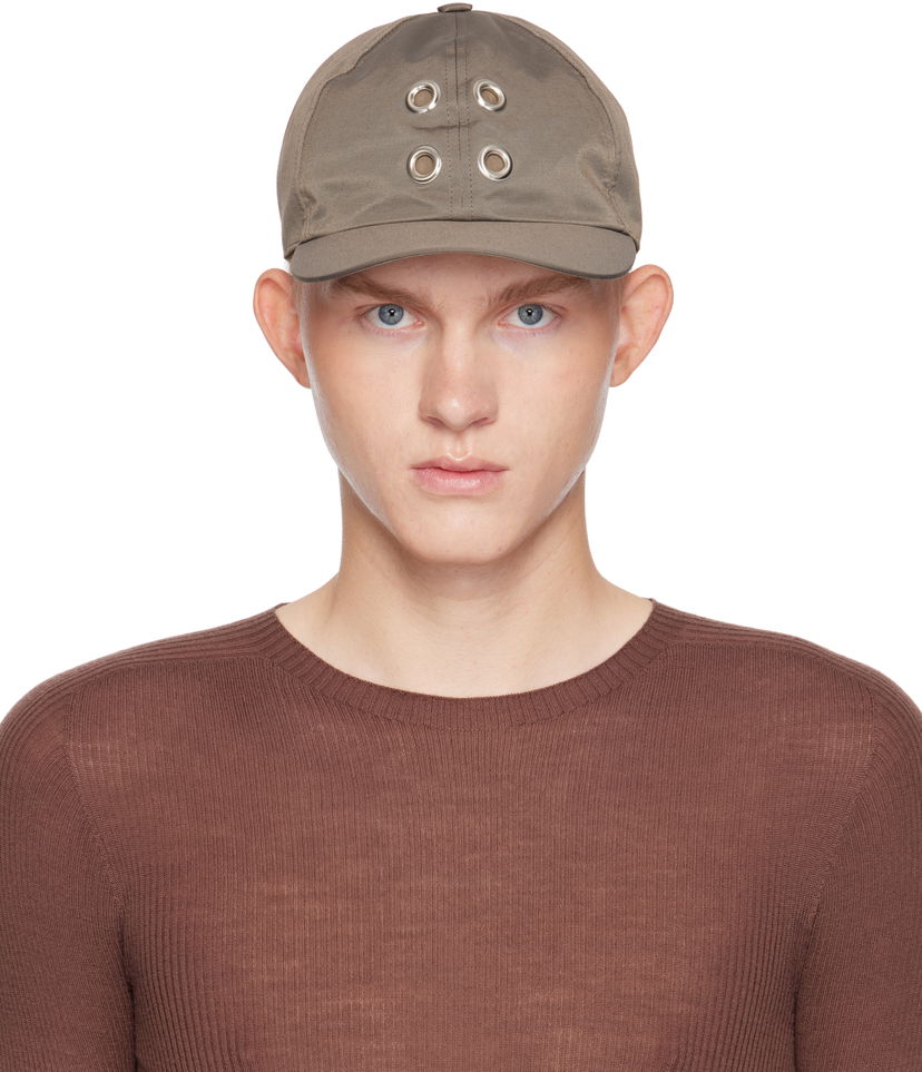 Шапка с козирка Rick Owens Baseball Cap With Eyelets Сиво | DA02D2478 MUES1