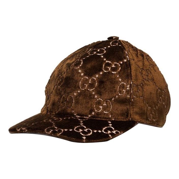 Шапка с козирка Gucci Velvet Baseball Hat Кафяво | 527075-3HD87-2065