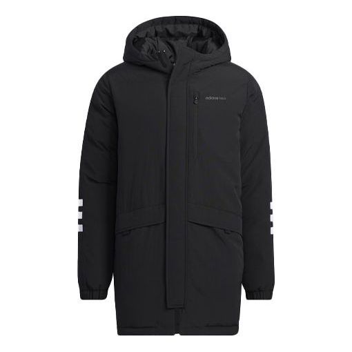 Парка adidas Originals Mid-Length Hooded Down Jacket Черно | H45235