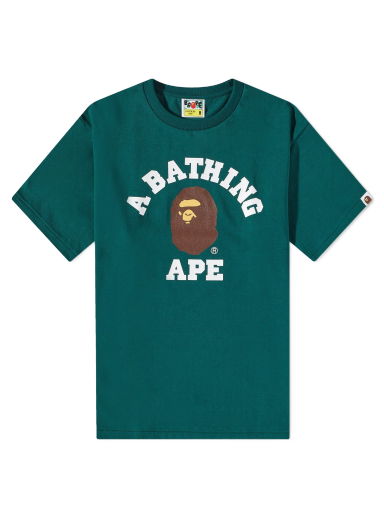 Тениска BAPE Classic College T-Shirt Green Зелено | 001TEJ301001M-GRN