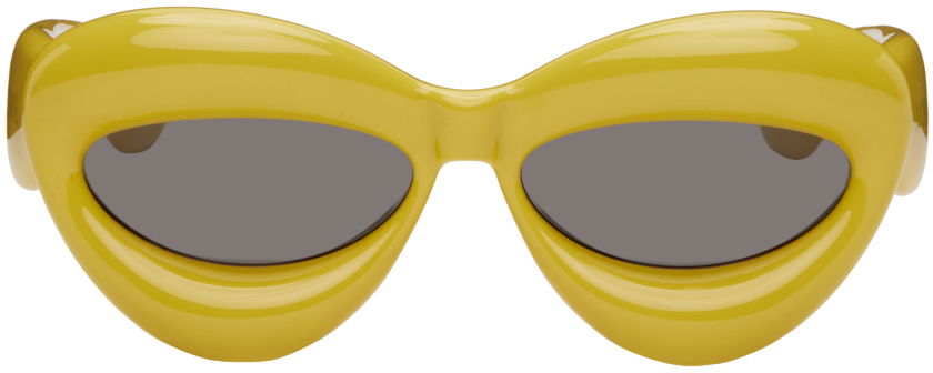 Слънчеви очила Loewe Yellow Inflated Cateye Sunglasses Жълто | LW40097I 192337117978, 0