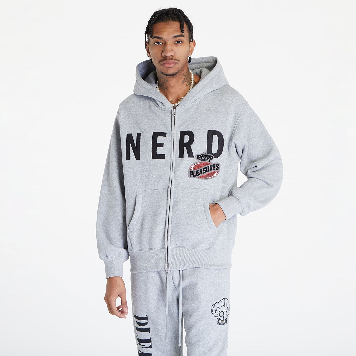 Суитчър Pleasures x N.E.R.D Full-Zip Up Сиво | P23N002 GREY, 0