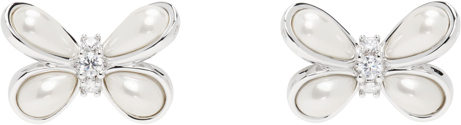 Обеци SHUSHU/TONG YVMIN Edition Pearl Butterfly Earrings Бяло | 24712WHT00DN2, 0