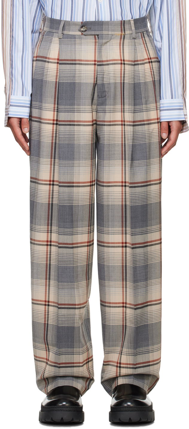 Панталони Marni Checked Trousers Сиво | PUMU0264SU UTP767