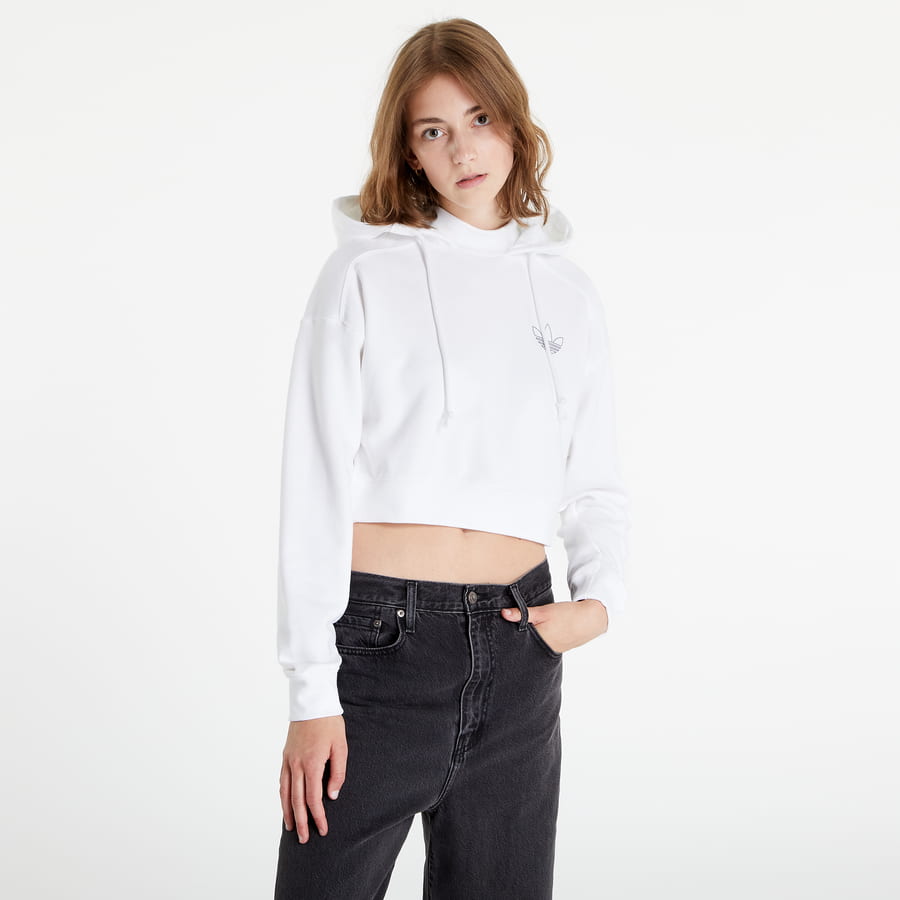 Суитчър adidas Originals Crop Hoodie Бяло | hk5170, 0