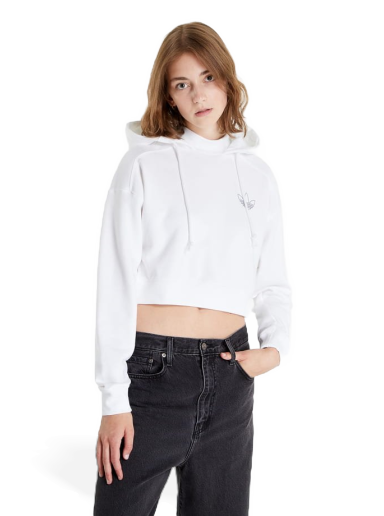 Суитчър adidas Originals Crop Hoodie Бяло | hk5170