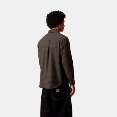 Риза Carhartt WIP Carhartt WIP Lowis Houndstooth Long Sleeve Shirt Кафяво | I035328_9, 1