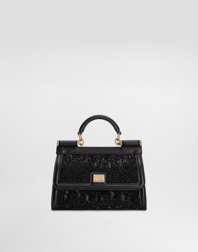 Dolce & Gabbana Small Sicily Embroidered Lace Handbag