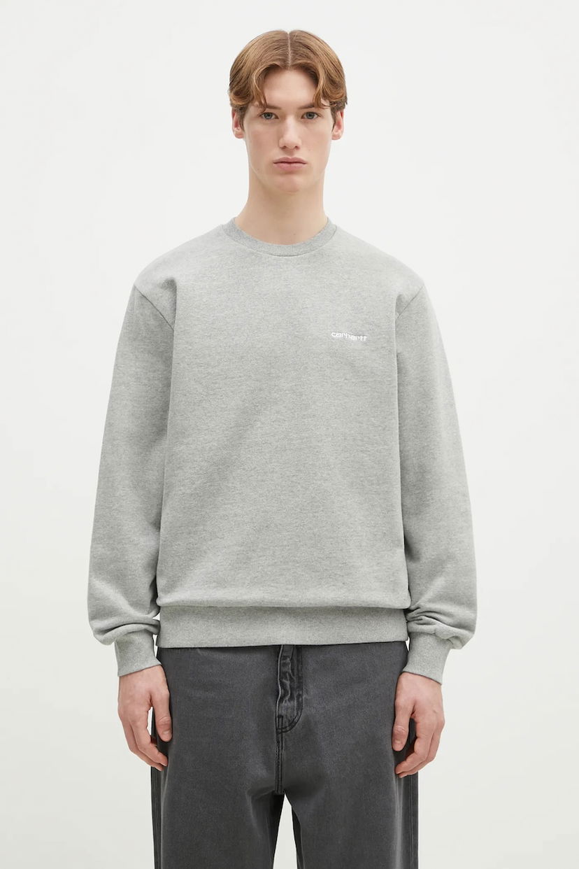 Суитчър Carhartt WIP Script Embroidery Sweat Сиво | I034496.00DXX