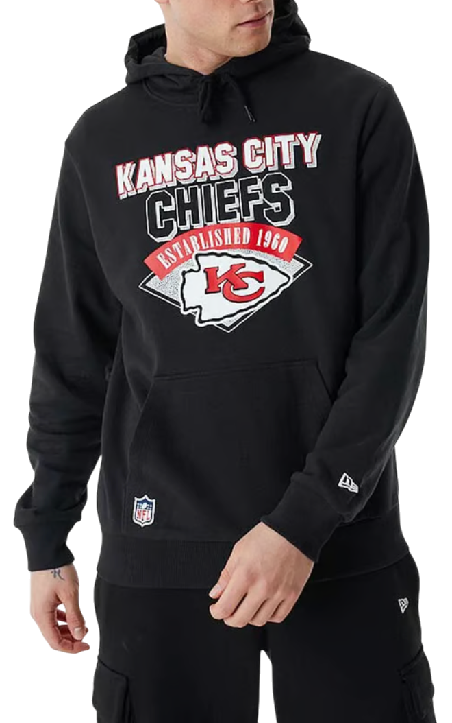 Суитчър New Era NFL Kansas City Chiefs Hoodie Черно | 60424473-60424473