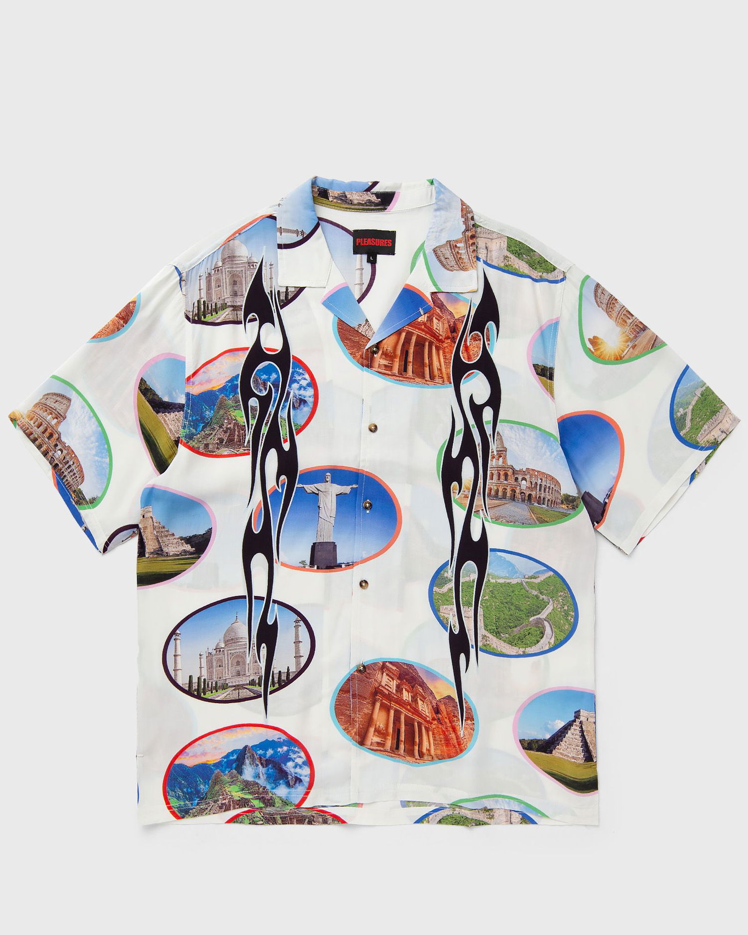 Риза Pleasures 7 Wonder Camp Shirt Бяло | P24SP001-WHITE, 0