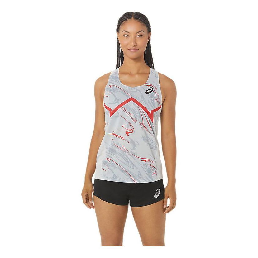 Потник Asics CJ-Line Light Print Running Singlet Бяло | 2092A386-022