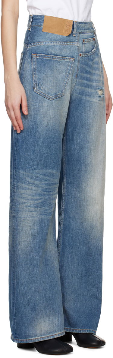 Дънки Maison Margiela MM6 Maison Margiela Twist Wide Leg Jeans Синьо | S52LA0243 M30016, 1