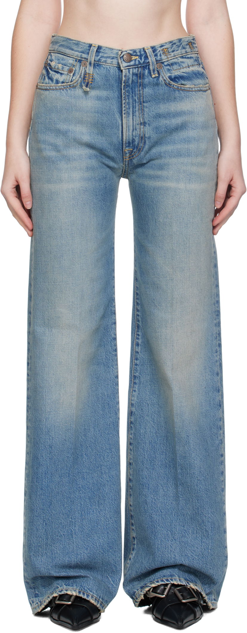 Дънки R13 R13 Flare Jeans Синьо | R13WD188-D343A