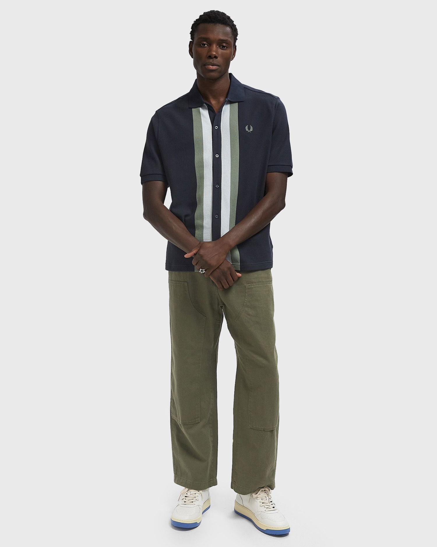 Поло тениска Fred Perry Paneled Button-Through Polo Shirt Тъмно синьо | M8522-738, 1
