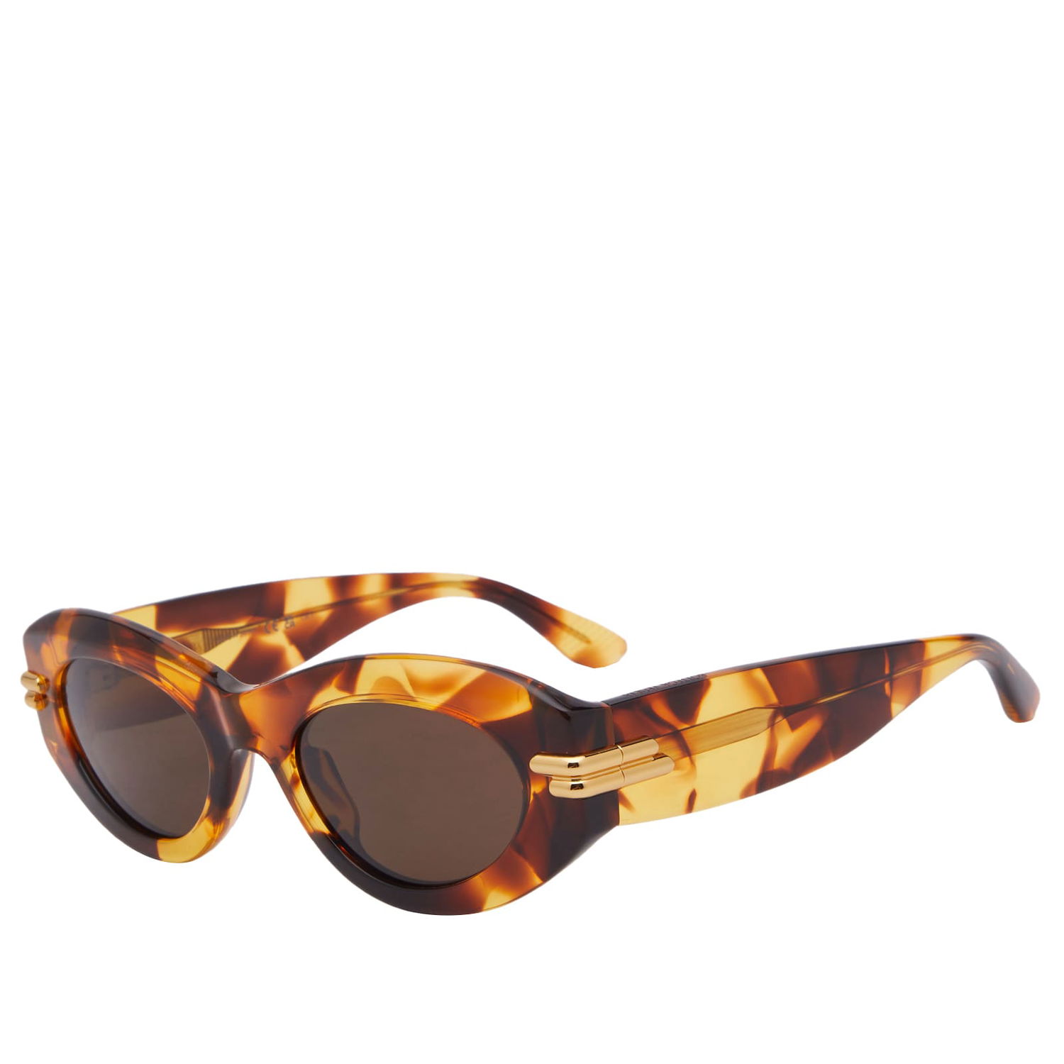 Слънчеви очила Bottega Veneta Eyewear Mitre Oval Кафяво | BV1322S-002, 0