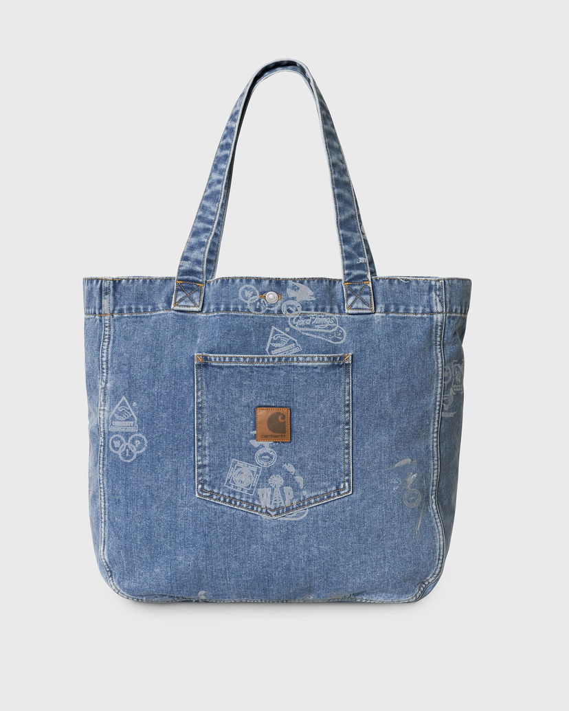 Голяма пазарска чанта Carhartt WIP Stamp Tote Bag Синьо | I033740-2LN.35