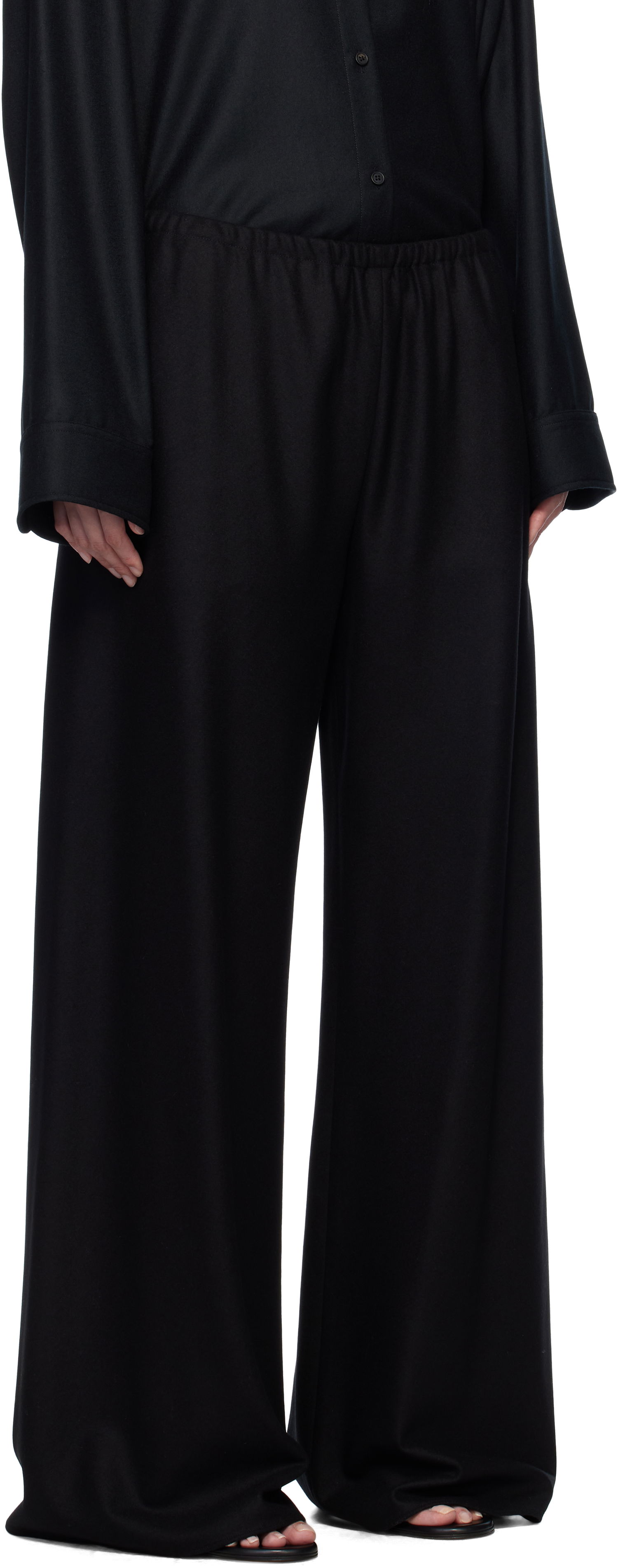 Панталони The Row The Row Gala Wide-Leg Trousers Черно | 1766-W3301, 1