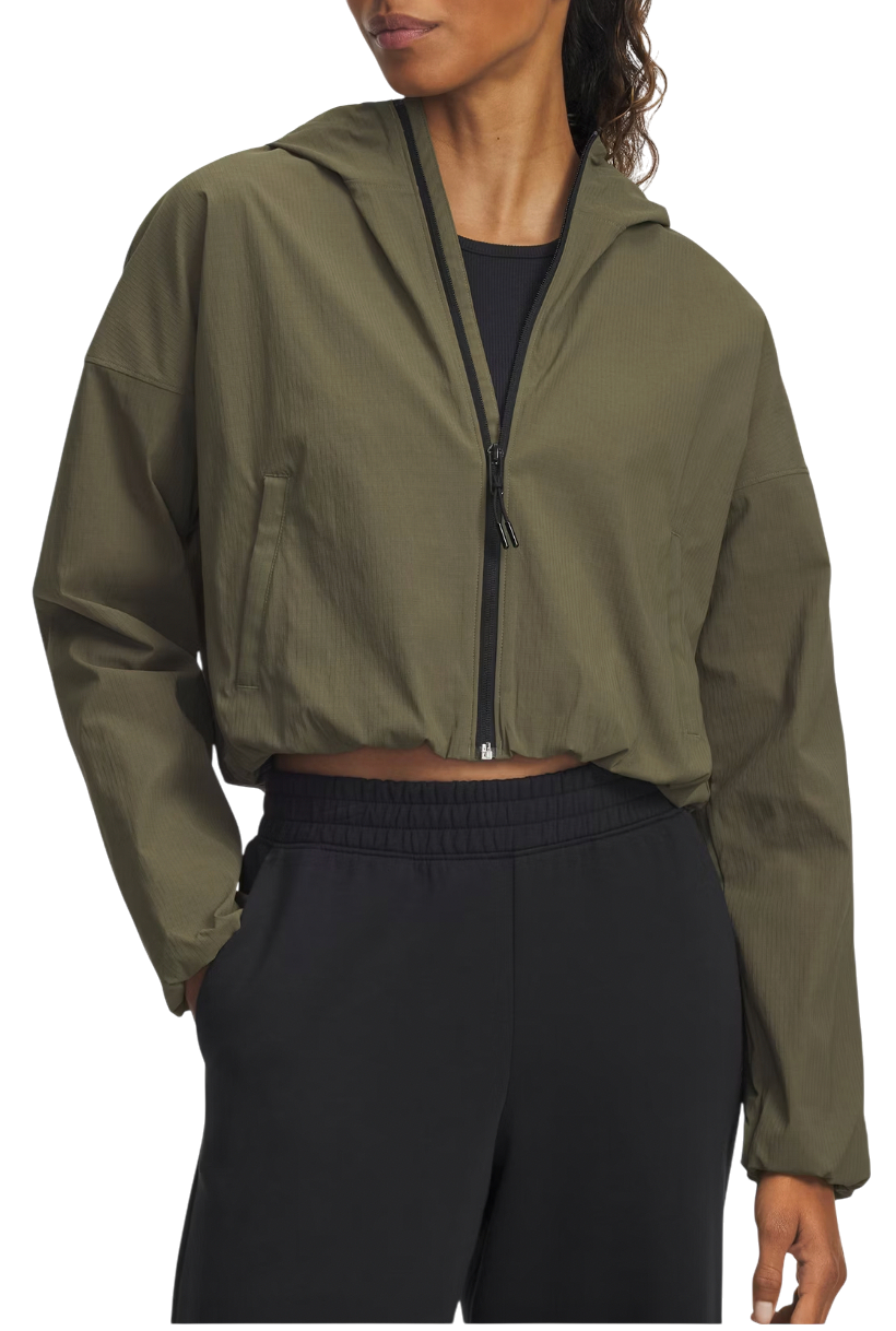 Ветровка Under Armour Unstoppable Woven Ripstop Long Sleeve Cropped Hooded Jacket Зелено | 6005967-390, 0