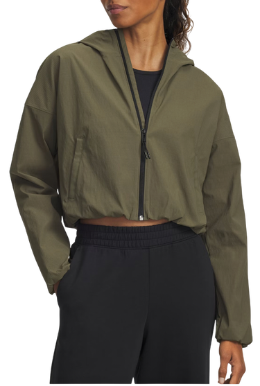 Ветровка Under Armour Unstoppable Woven Ripstop Long Sleeve Cropped Hooded Jacket Зелено | 6005967-390, 0