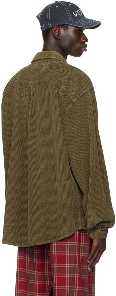 Риза ERL Corduroy Button-Up Shirt Зелено | ERL09B009, 2