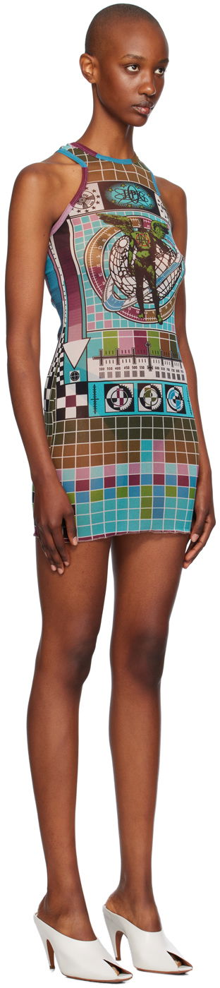 Pокля Jean Paul Gaultier Jean Paul Gaultier Printed Mesh Mini Dress Многоцветен | 24/31-F-RO265-T569-5090, 1