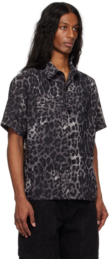 Риза Andersson Bell Andersson Bell Leopard Print Shirt Черно | atb1277m, 1