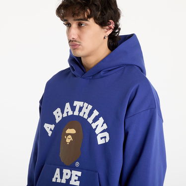 Суитчър BAPE College Puffy Relaxed Fit Pullover Hoodie Синьо | 001PPK801012M BLU, 1