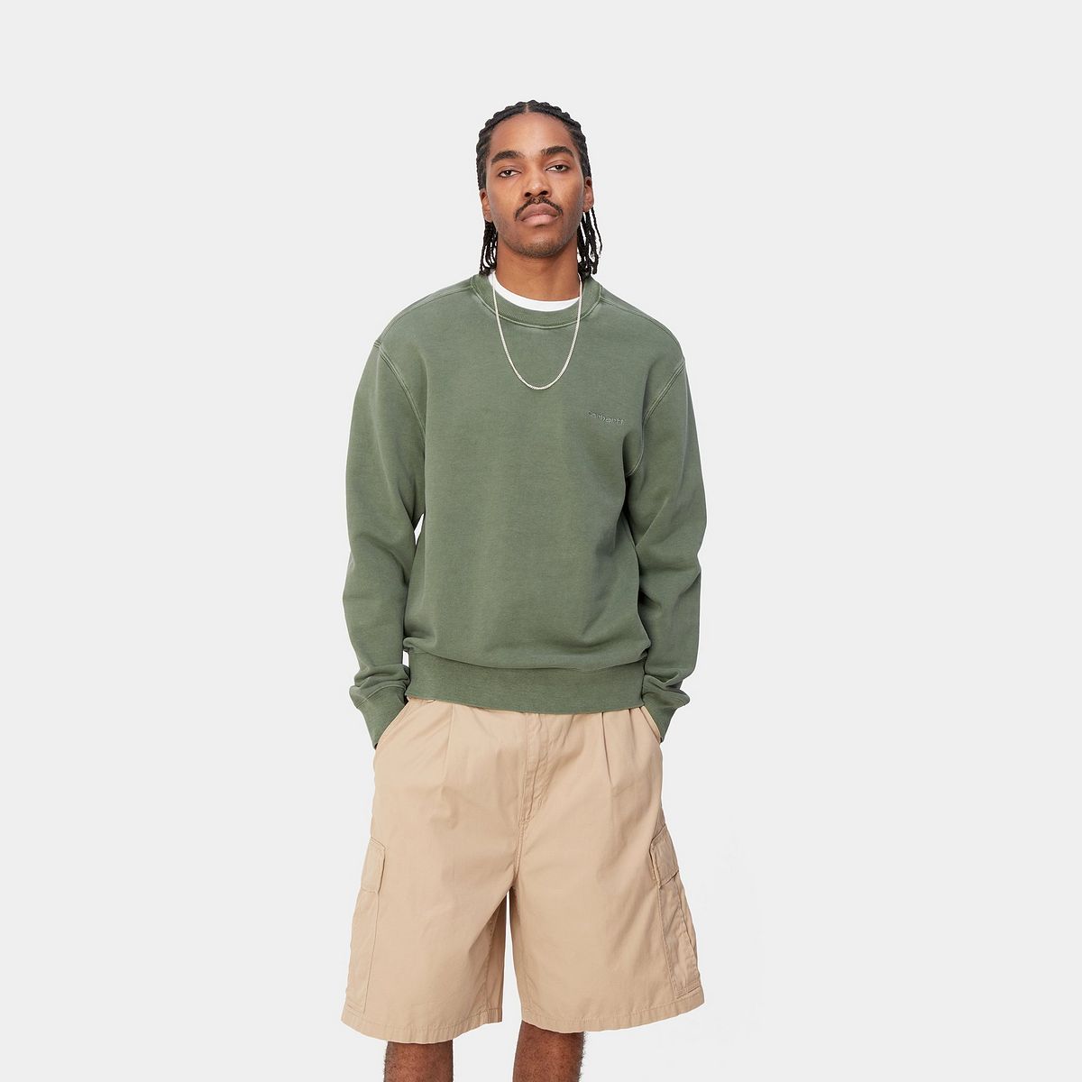 Пуловер Carhartt WIP Duster Script Crewneck Зелено | I033065_1YF_GD, 0