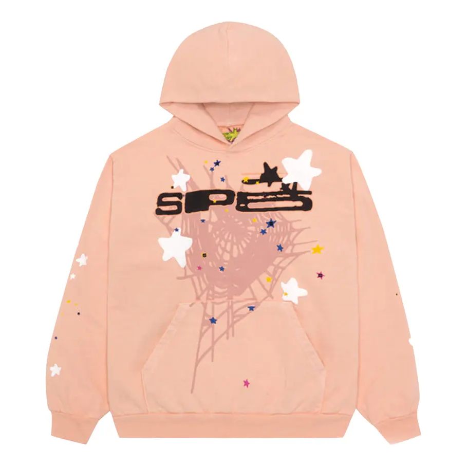 Суитчър Sp5der Sp5der Web and Stars Hoodie Розово | SP5-PEACH-HD, 0