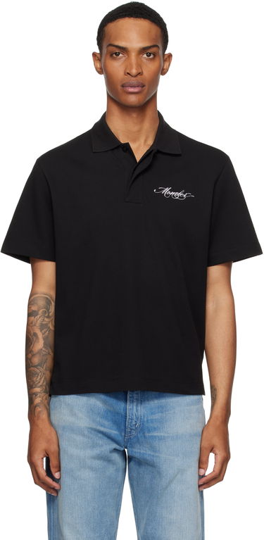 Поло тениска Moncler Moncler Archivio Creativo Polo Черно | K20918A0001089A16, 0