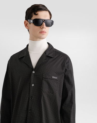 Риза Dolce & Gabbana Dolce & Gabbana Microprinted Vanity Button-Up Shirt Черно | G5IF1TFMRBNS8030, 1
