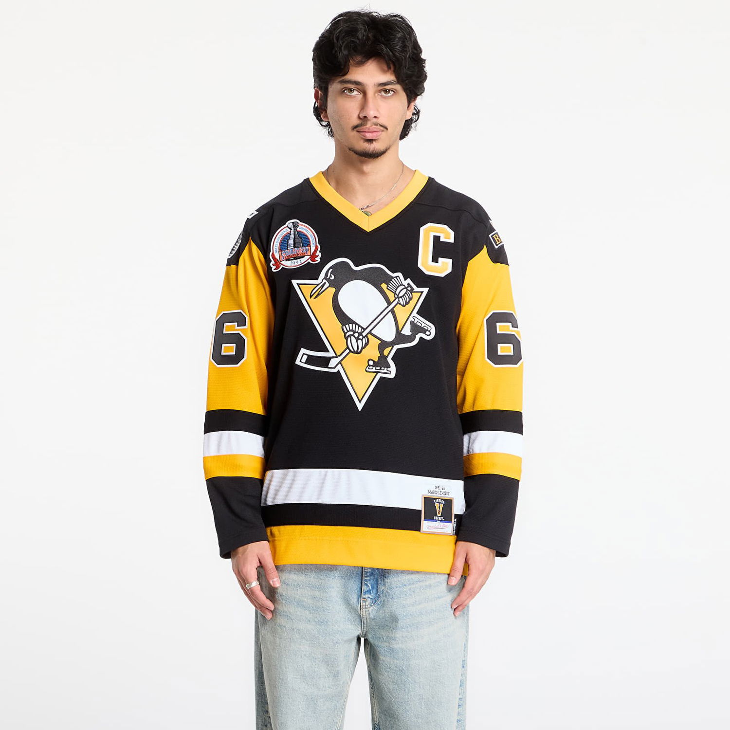Фланелка Mitchell & Ness NHL 1991 Mario Lemieux Pittsburgh Penguins Jersey Многоцветен | JY9046-PPEBLCK, 0