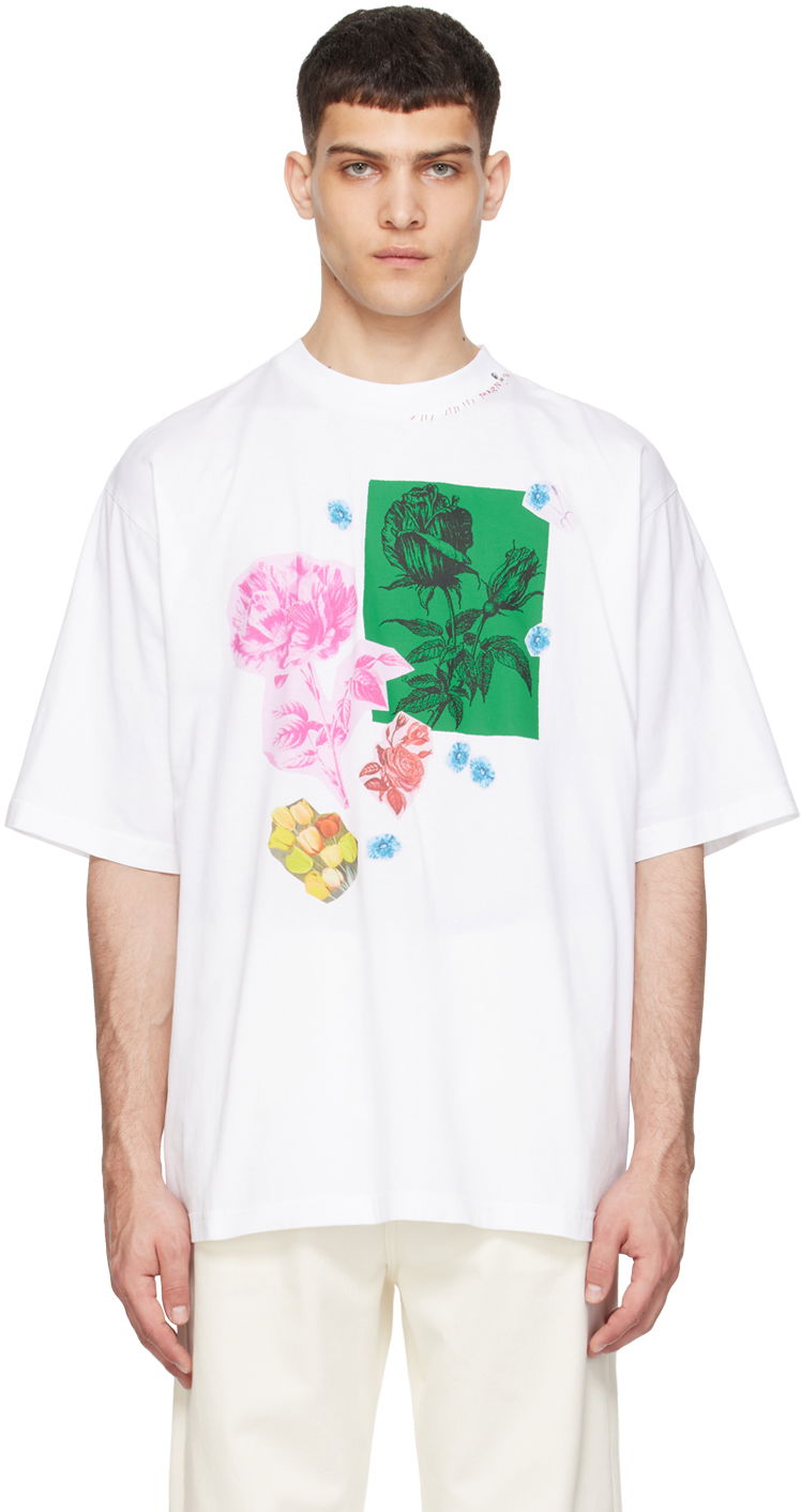 Тениска Marni Flower Prints T-Shirt Бяло | HUMU0223PT USCW75, 0