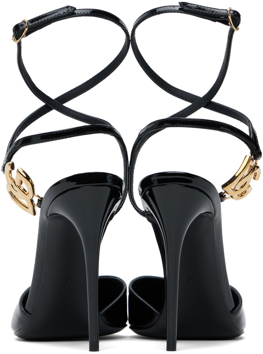 Кецове и обувки Dolce & Gabbana Lollo Patent Leather Slingback Heels Черно | CG0726 AP622, 1