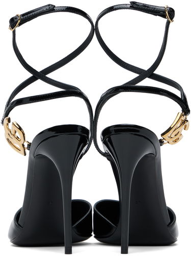 Кецове и обувки Dolce & Gabbana Lollo Patent Leather Slingback Heels Черно | CG0726 AP622, 1