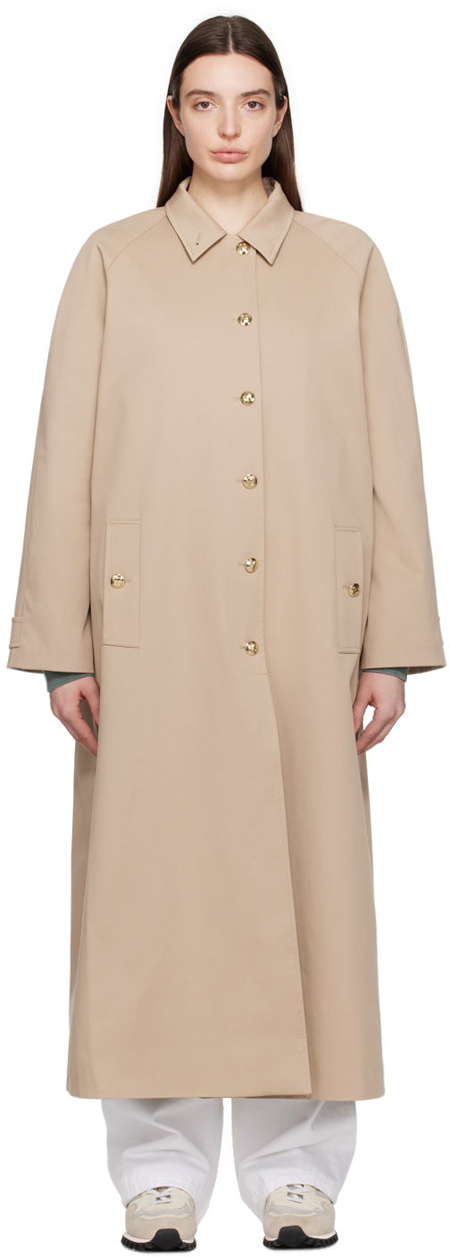 Тренчкот Anine Bing Long Sleeve Button Up Trench Coat Бежово | A-01-6185-230