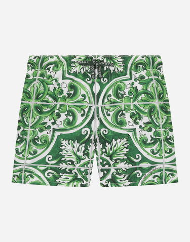 Бански Dolce & Gabbana Dolce & Gabbana Majolica Print Swim Trunks Зелено | L1J818ON01CH75DQ, 0