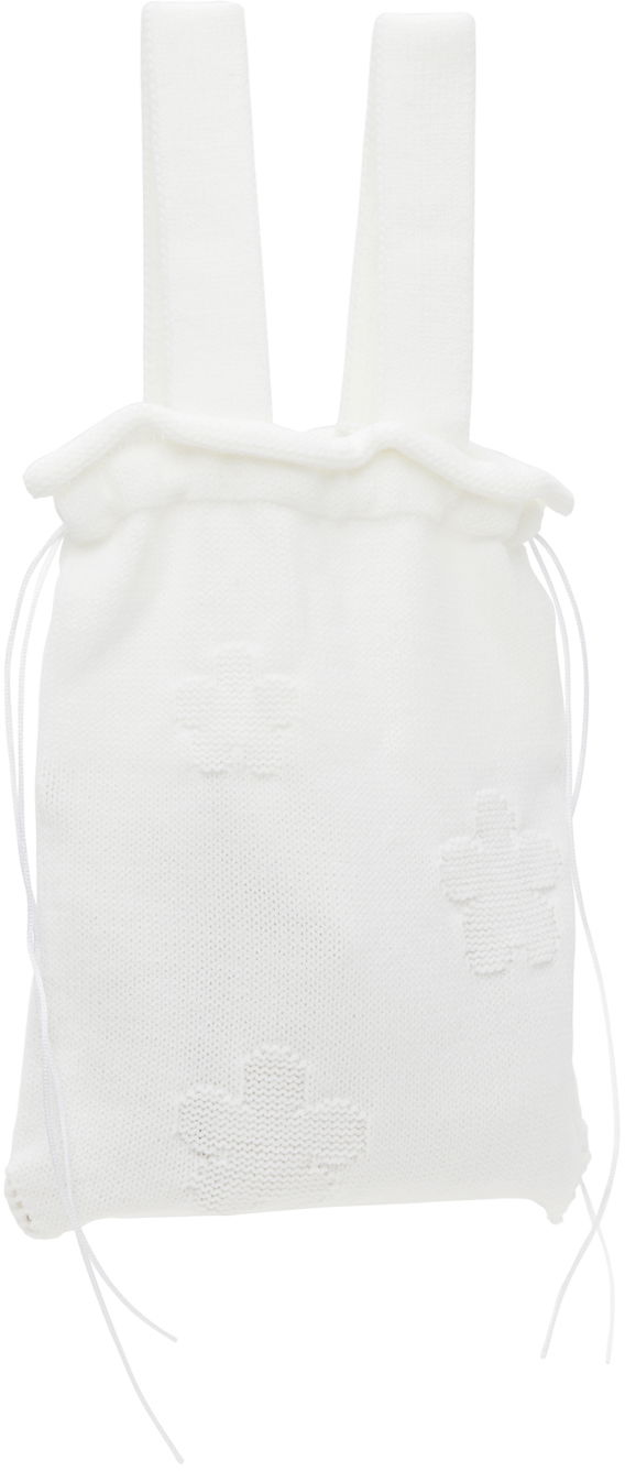 Спортна торба Cecilie Bahnsen Cecilie Bahnsen Knit Drawstring Tote Bag Бяло | 1.24BAG45014 UTE BAG, 1