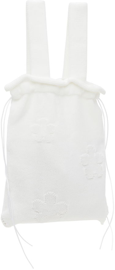 Спортна торба Cecilie Bahnsen Cecilie Bahnsen Knit Drawstring Tote Bag Бяло | 1.24BAG45014 UTE BAG, 1