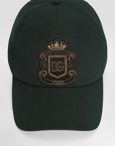 Шапка с козирка Dolce & Gabbana Cotton Gabardine Baseball Cap with Embroidered Emblem Зелено | GH931ZFUFJUV0707, 2