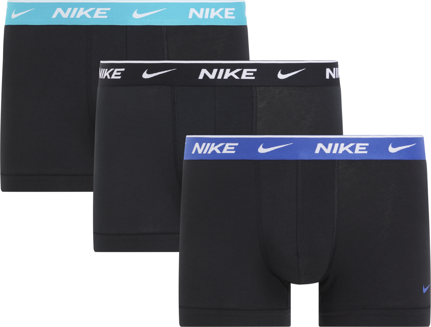 Боксерки Nike Everyday Cotton Stretch Trunk (3-Pack) Черно | 0000KE1008-U9G, 0