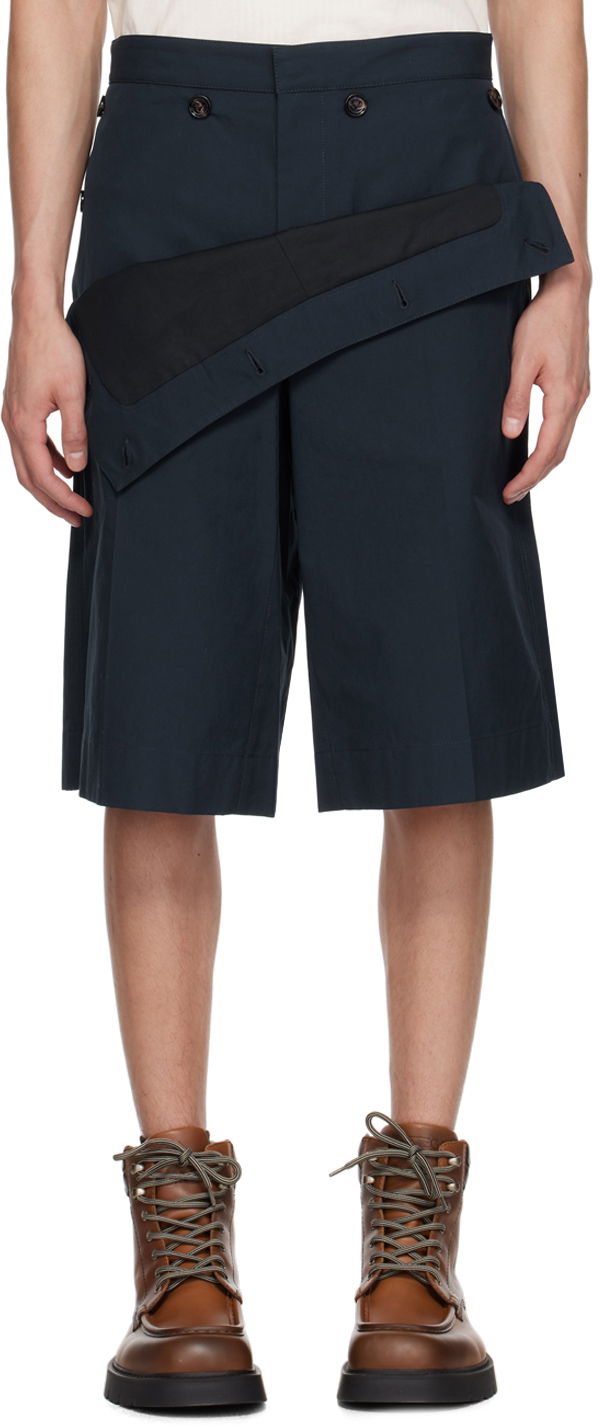 Къси панталони Bottega Veneta Foldover Shorts Тъмно синьо | 786071V2BL0, 0