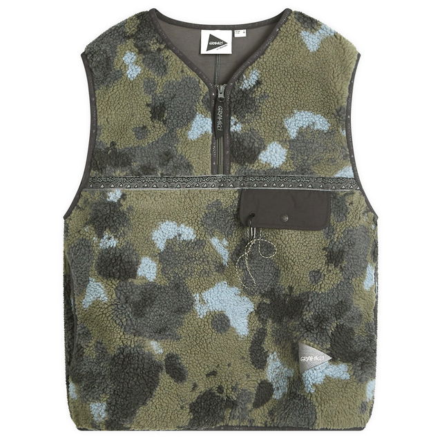 And Wander x Tape Fleece Vest Camo Size Large