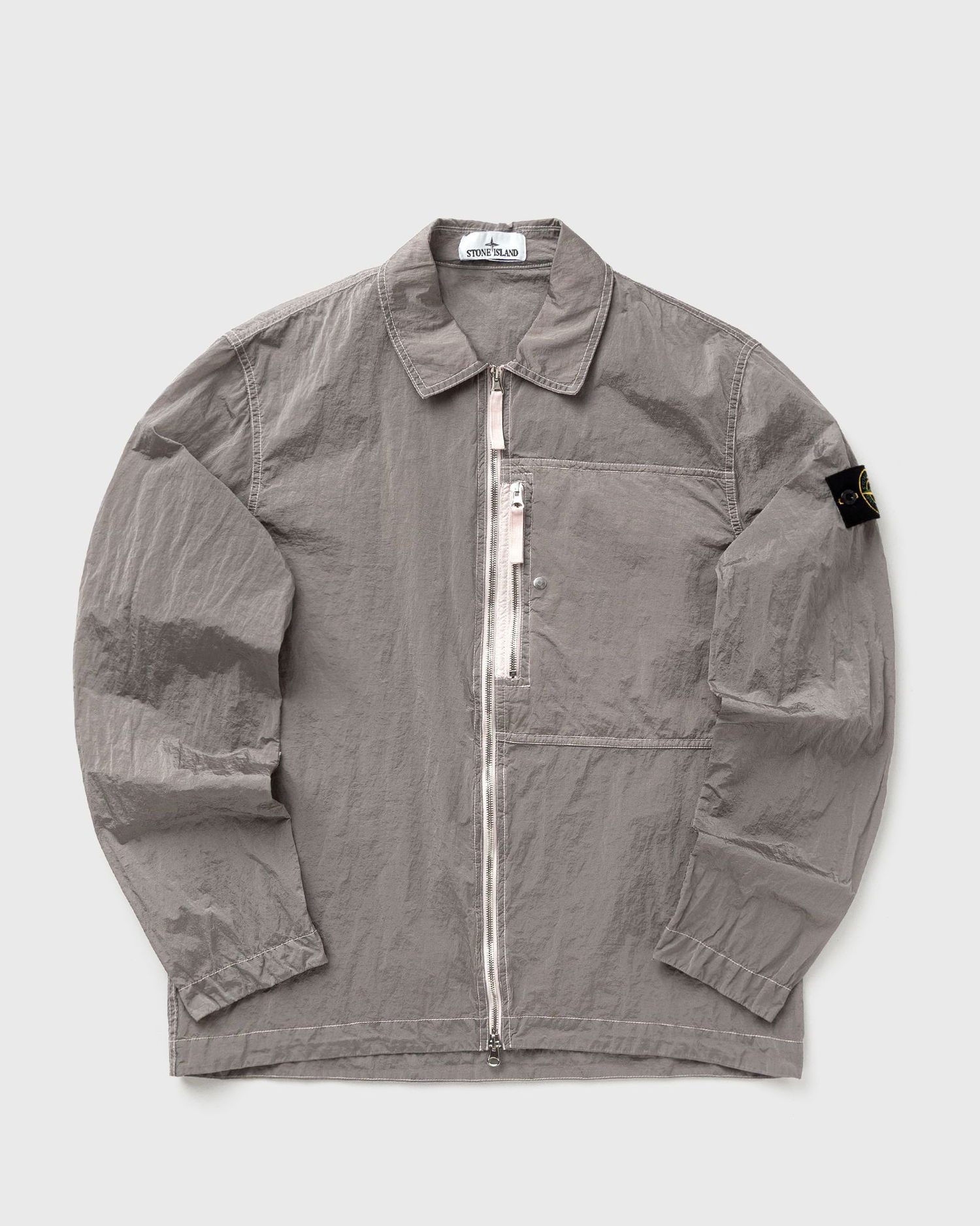 Яке Stone Island Crinkle Fabric Full-Zip Overshirt Сиво | K2S151200031S0019.V0080, 0