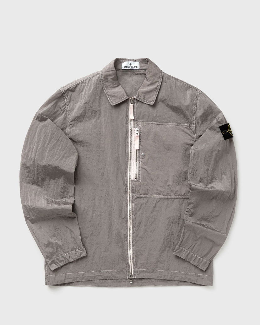 Яке Stone Island Crinkle Fabric Full-Zip Overshirt Сиво | K2S151200031S0019.V0080