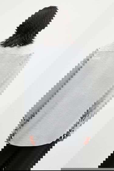 Риза AAPE by A Bathing Ape Cotton Long Relaxed Button-Down Shirt Сиво | AAPSTM8512XXO, 2