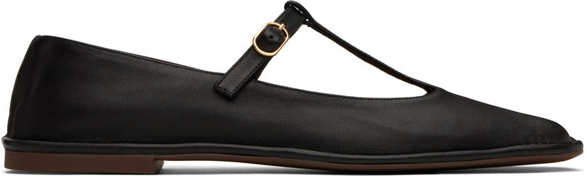 Кецове и обувки The Row The Row Square T-Strap Ballerina Flats Черно | F1599-SL3