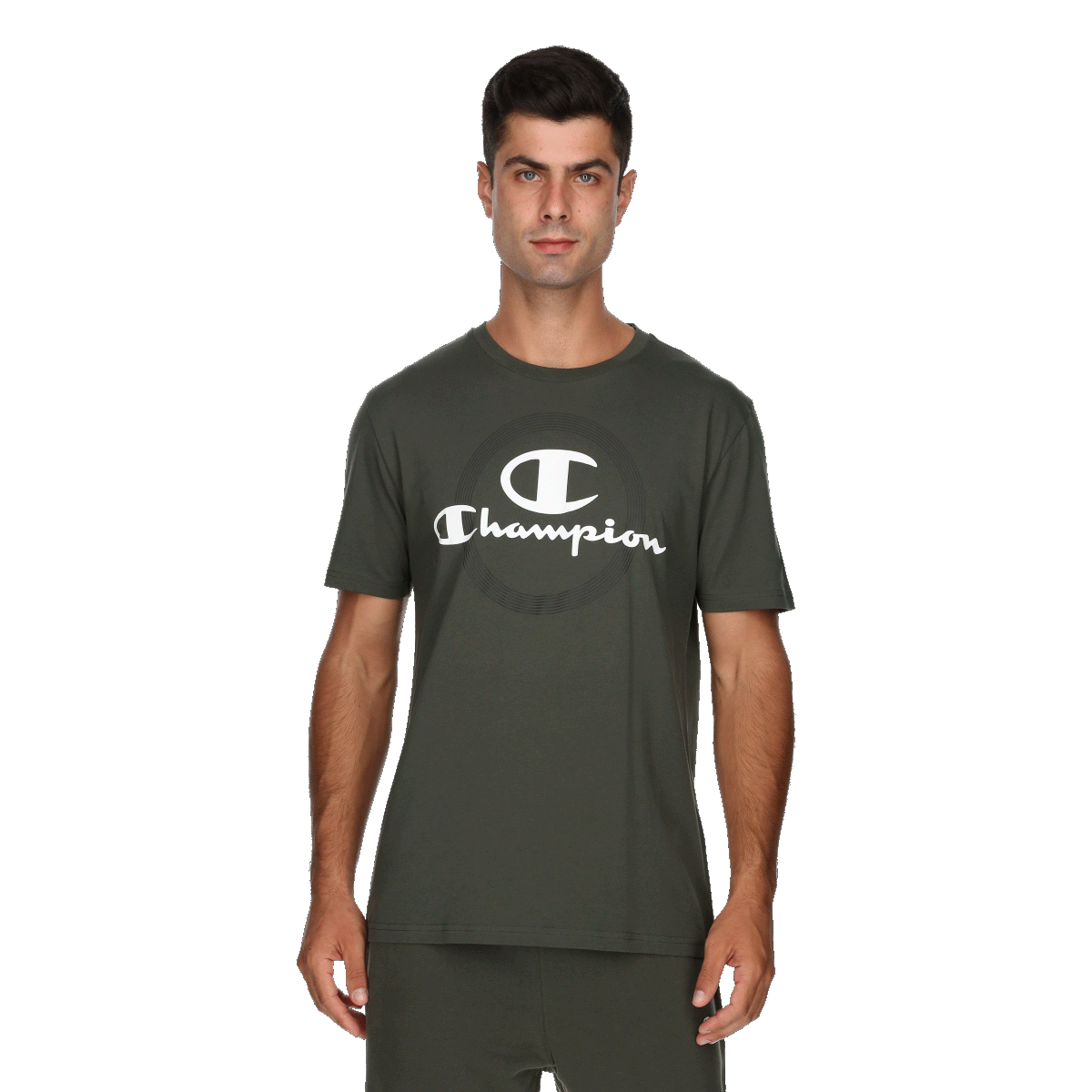 Тениска Champion Short Sleeve Crew Neck T-Shirt with Circular Graphic Print Зелено | 220877-GS543, 0