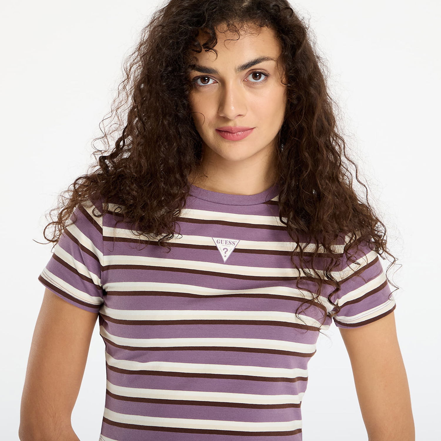 Съкратен топ GUESS Originals Core Stripe Baby Multi Cropped Striped T-Shirt Многоцветен | W5GI57J1314-S40P, 1